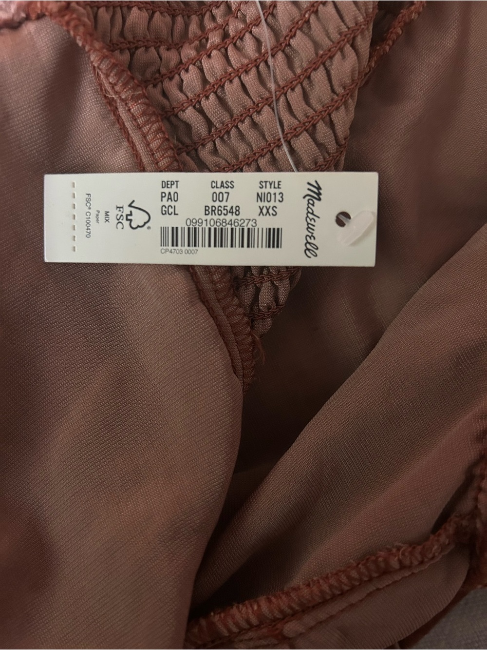 Madewell Rust Velvet Square-Neck Crop Top - Picture 4 of 4
